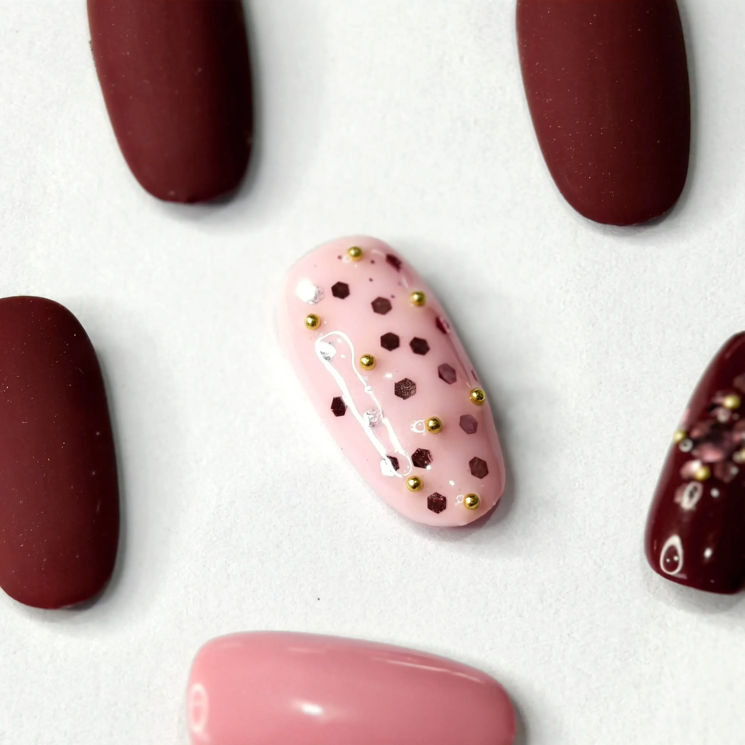 Clivia Hand-Painted Custom Press-On Nails - Image 3