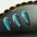 Clivia Blue Starry Sky with Rhinestones Press-On Nails