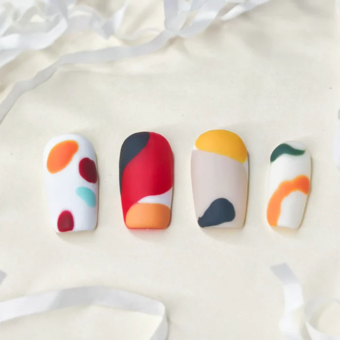 Clivia Graffiti Colorblock Press-On Nails - Image 6
