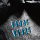 Clivia Blue Starry Sky with Rhinestones Press-On Nails