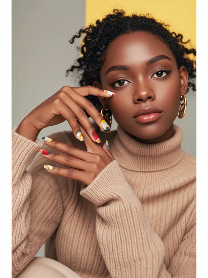 Clivia Graffiti Colorblock Press-On Nails - Image 7