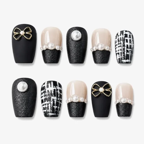 Clivia 3D Pearl French Press-On Nails