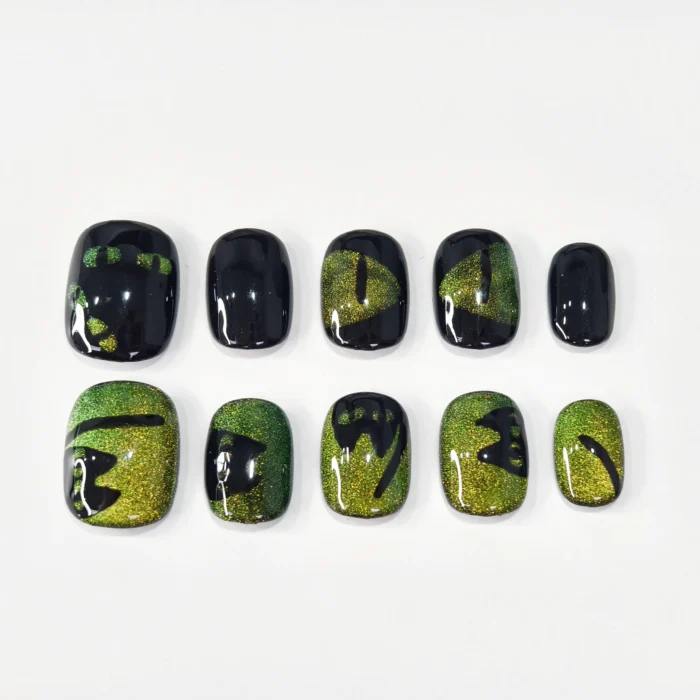 Clivia Shiny Cat Eye with Cute Cat Pattern Nails - Image 3