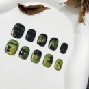 Clivia Shiny Cat Eye with Cute Cat Pattern Nails