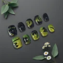 Clivia Shiny Cat Eye with Cute Cat Pattern Nails