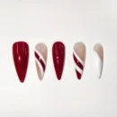 Clivia Red Colorblock Press-On Nails