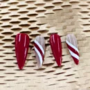 Clivia Red Colorblock Press-On Nails