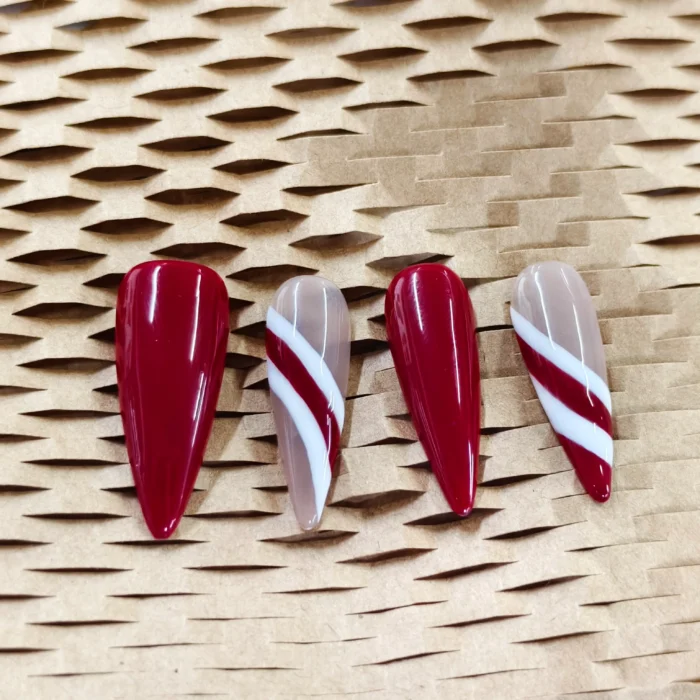 Clivia Red Colorblock Press-On Nails - Image 4