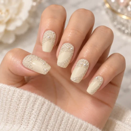 Prom Party White Press-On Nail Kit_clivia