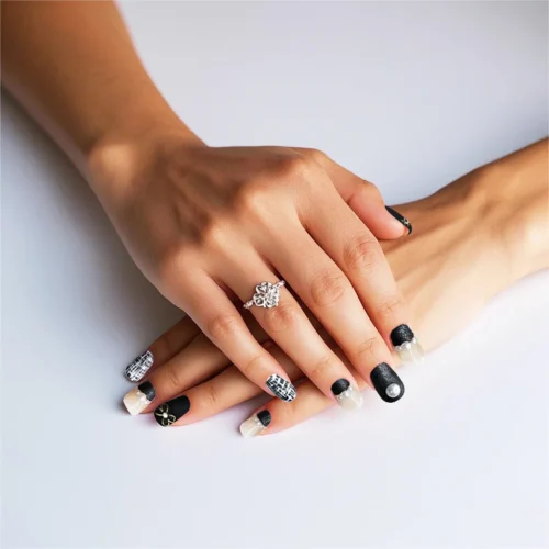 Clivia 3D Pearl French Press-On Nails
