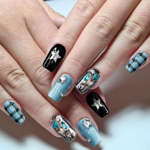 Clivia Sweet Cool Girl 3D Star Press-On Nails