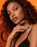 Clivia Black & Silver Press-On Nails – Butterfly & Diamond Glint Design