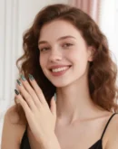 Clivia Black & Silver Press-On Nails – Butterfly & Diamond Glint Design