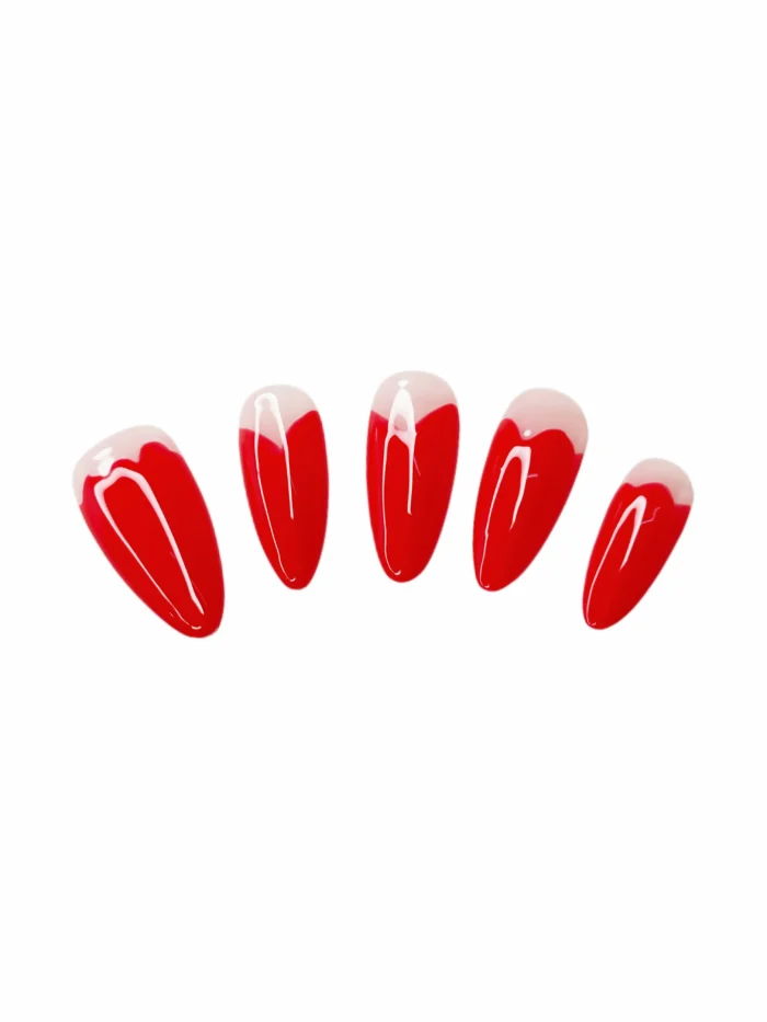 Clivia Press On Nails, Red White Ice Cream Handmade Stick-on Nail Kit - Image 3