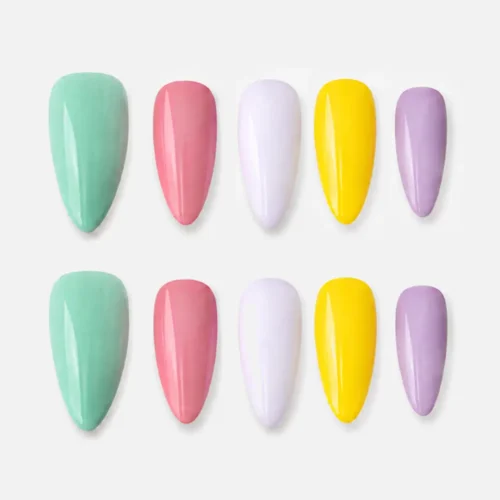 Clivia Press-On Nails – Reusable Candy Color Set