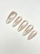 Clivia Reusable Pink & White Press-On Nails
