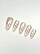 Clivia Reusable Pink & White Press-On Nails