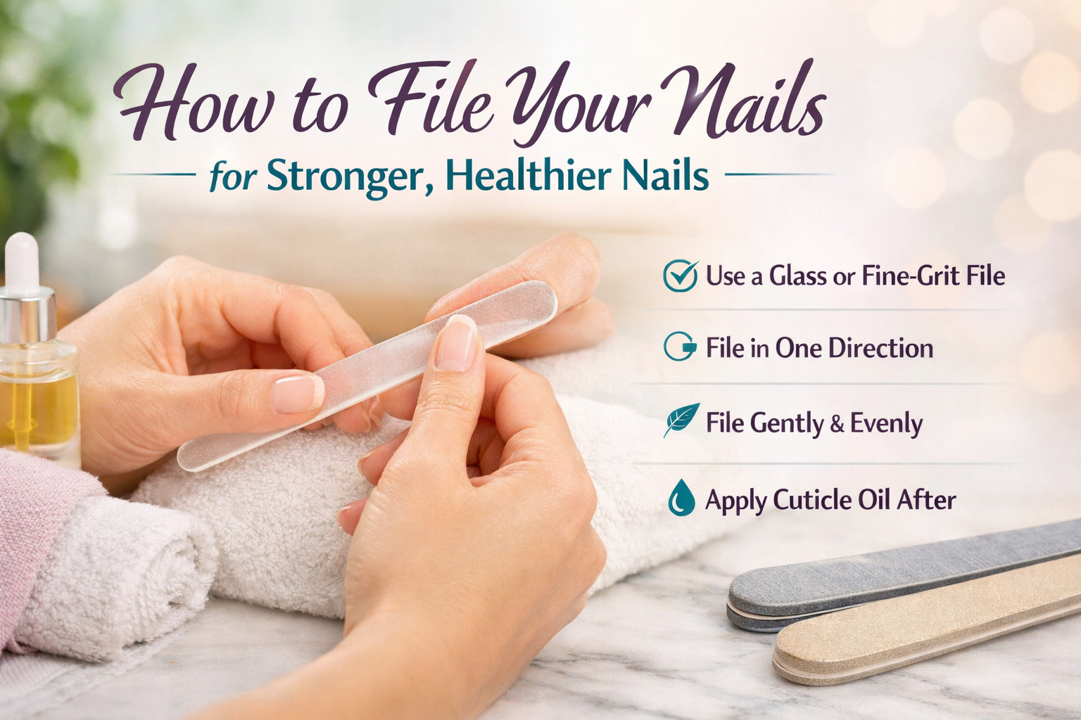 Nail File Routine How to File Nails for Stronger,Healthier Nails
